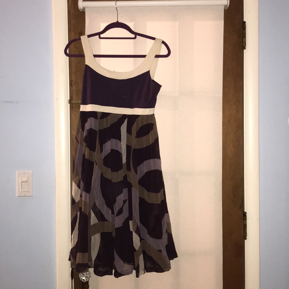 Purple + white Fit n’ flare dress